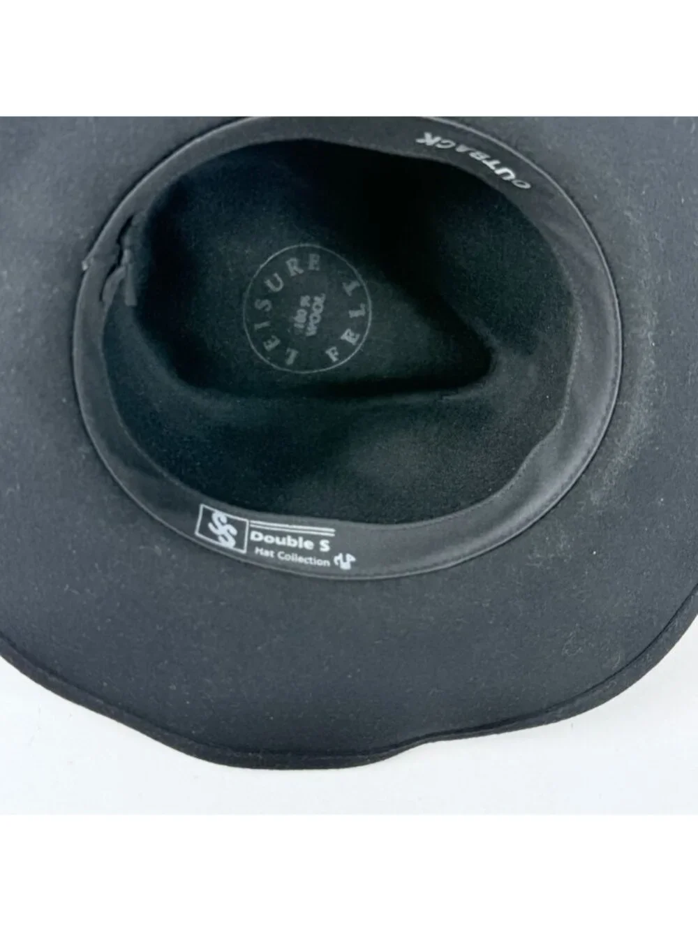 Outback Double S Wool Felt Hat Black Medium Cowboy Western Studded Hatband